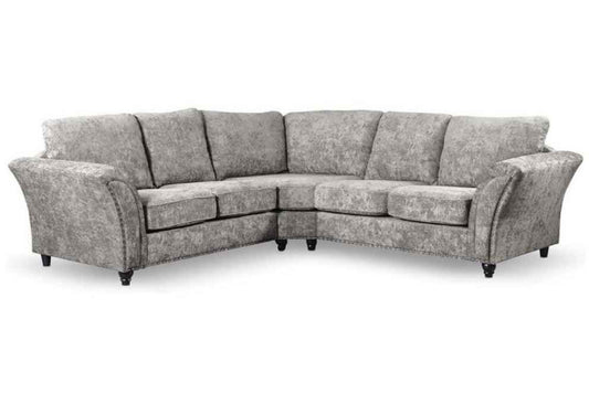 Calder Fabric Corner Sofa  - Platinum & Stone