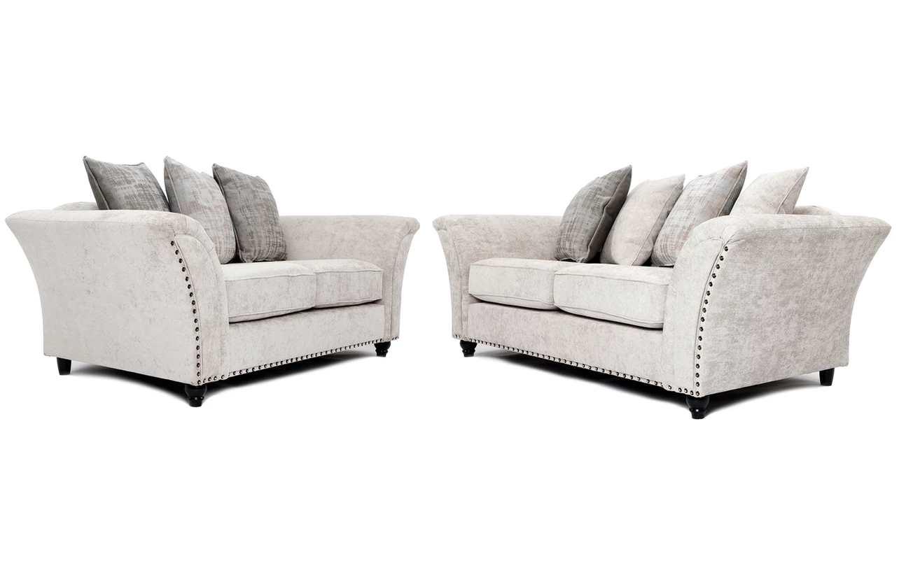 Calder Fabric Sofa Collection - Alaska Platinum & Stone - Lakeland Sofa Warehouse