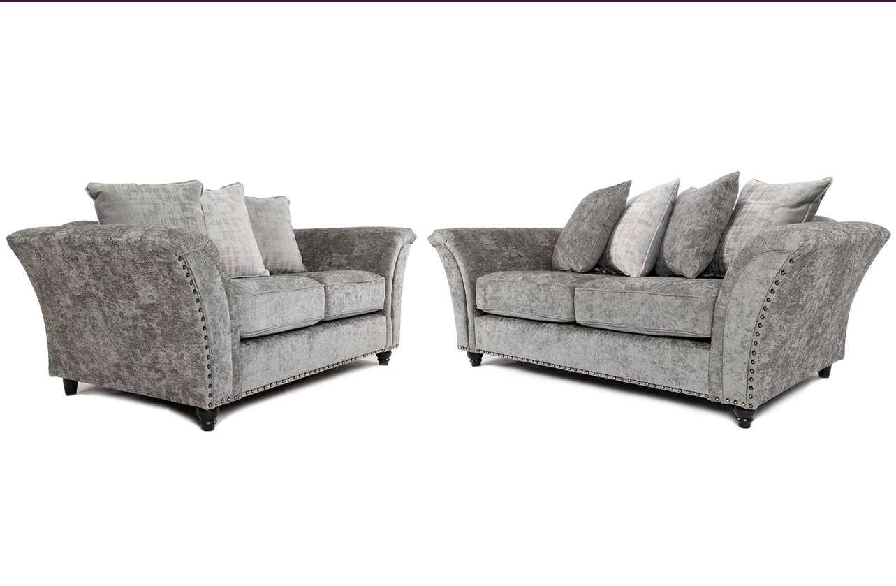 Calder Fabric Sofa Collection - Alaska Platinum & Stone - Lakeland Sofa Warehouse