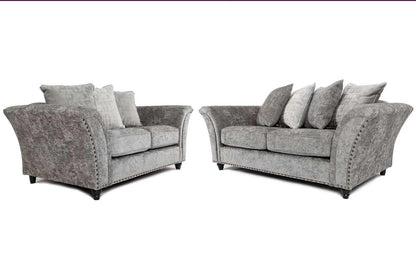 Calder Fabric Sofa Collection - Alaska Platinum & Stone - Lakeland Sofa Warehouse