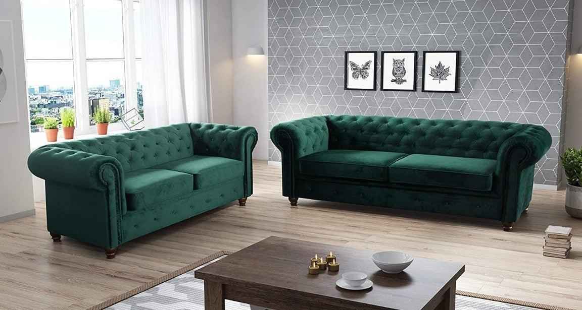 Chesterfield Infinity Velvet Fabric Sofa Collection