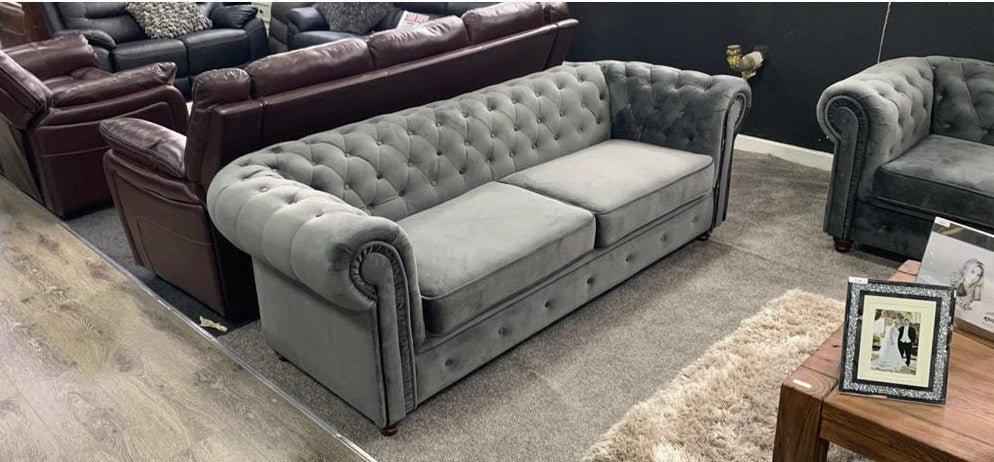 Chesterfield Infinity Velvet Fabric Sofa Collection
