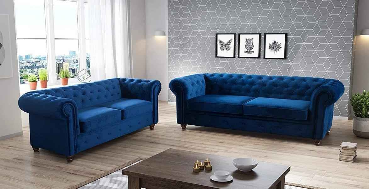 Chesterfield Infinity Velvet Fabric Sofa Collection