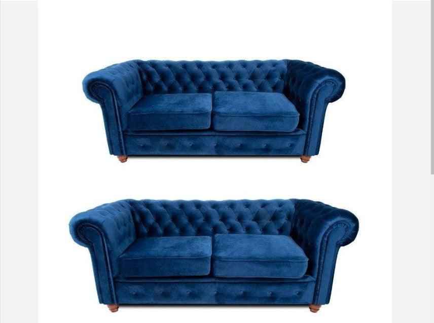 Chesterfield Infinity Velvet Fabric Sofa Collection
