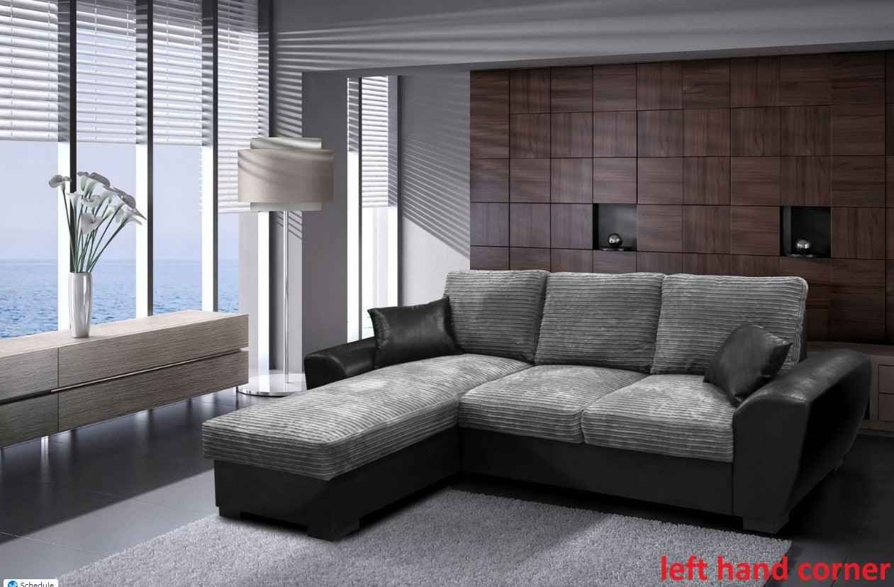 Greystoke Fabric Jumbo Cord Corner Sofa Bed