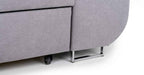 Hilton storage corner sofa bed with headrests and metal legs.