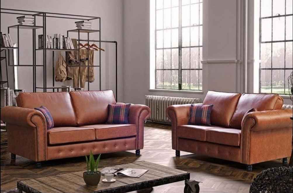 Orton Leather Sofa Set