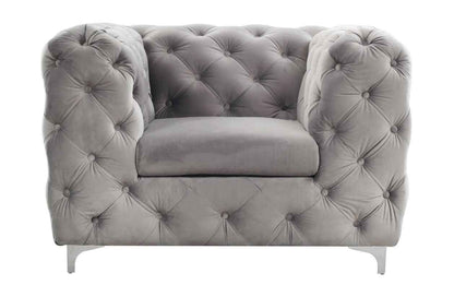 Stainton Button Grey Fabric Sofa