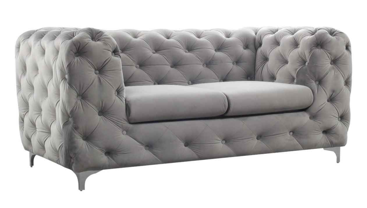 Stainton Button Grey Fabric Sofa