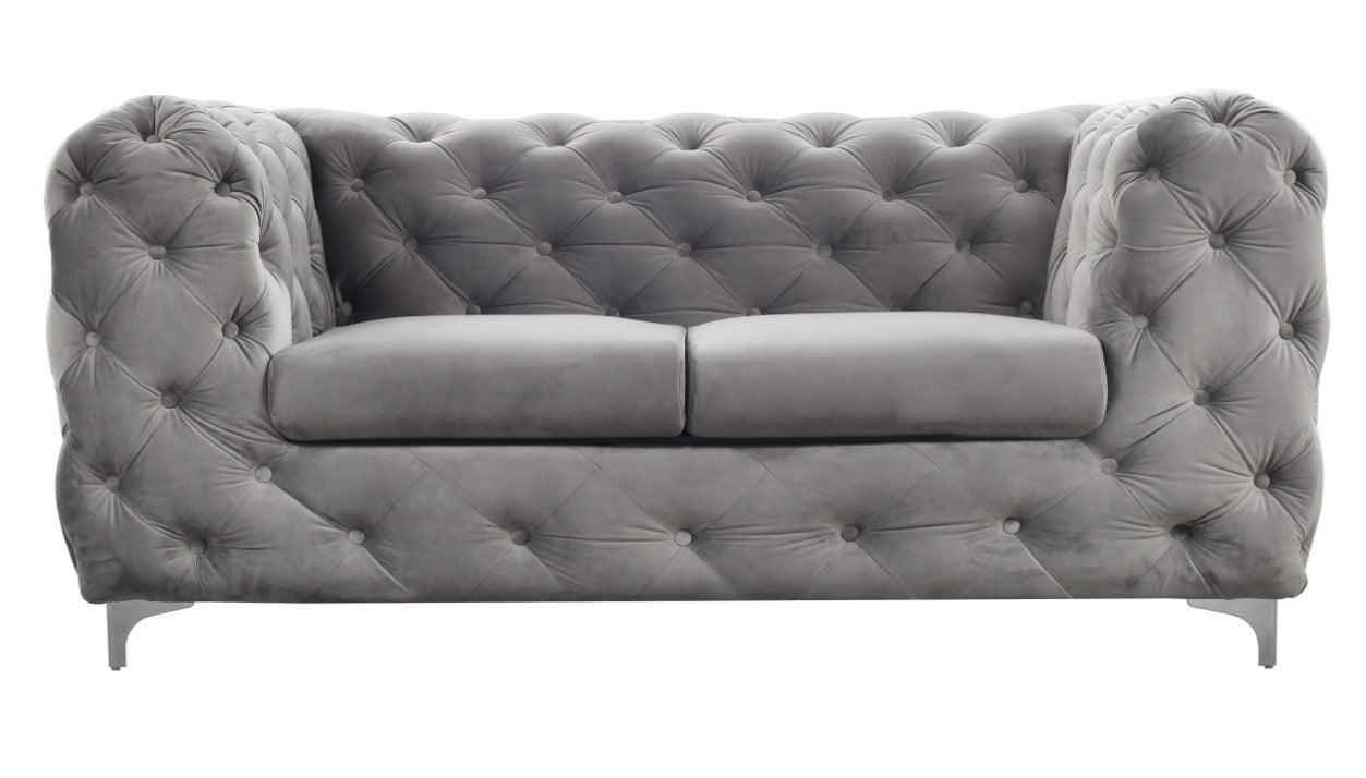 Stainton Button Grey Fabric Sofa