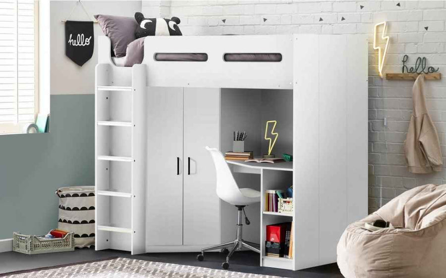 Hercules Wood High Sleeper Bed Premium Luxury | LSW Sofas