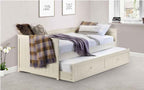 Jessica daybed and underbed in stone white with fluted panel detailing.