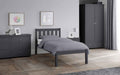 The Luna wooden bed frame in anthracite.