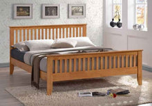 Turin Premium Oak Wood Bed - Luxury Shaker Frame LSW Sofas