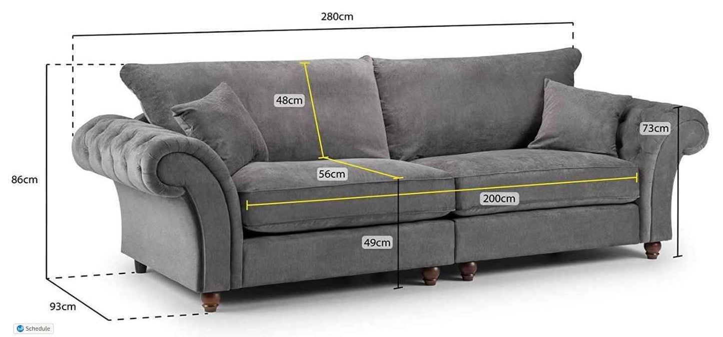 Wasdale Fabric Chesterfield Sofa Set